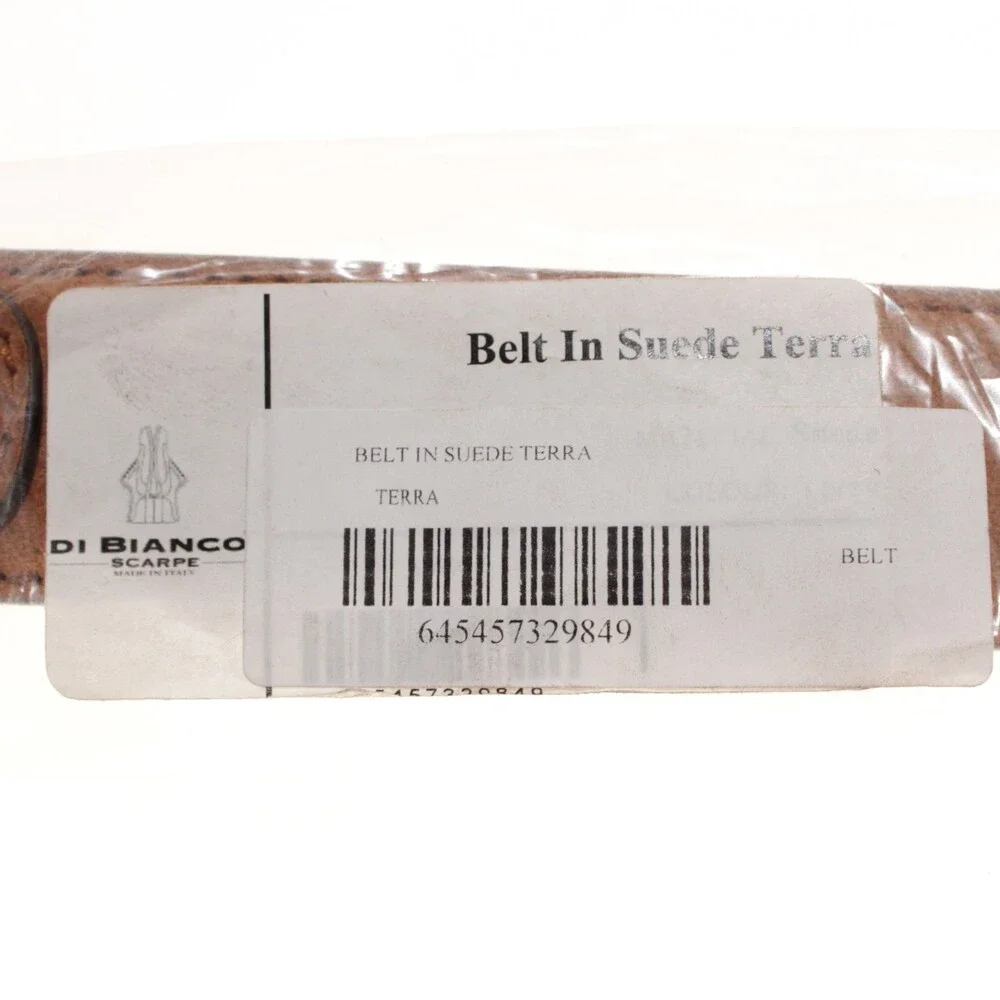 Di Bianco NWT Cut to Size Dress Belt In Solid Brown Suede Leather One Size